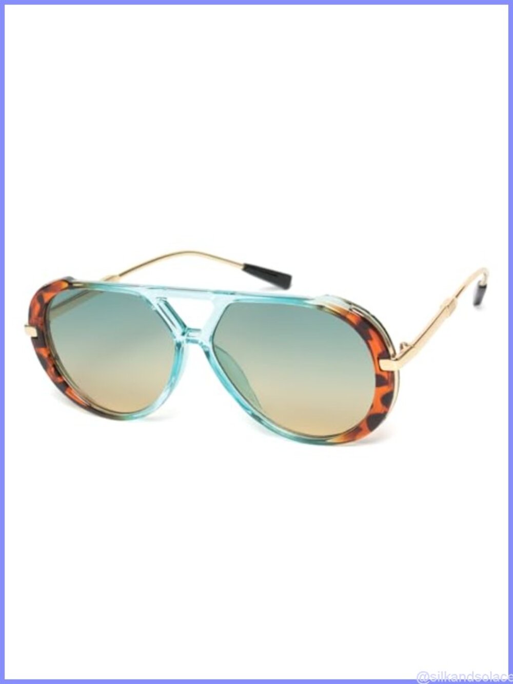 Retro Oversized Metal Aviator Sunglasses UV Protection
